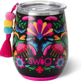 Swig Life 14oz wine tumbler with lid keeps white wine cold up to 9 hours.