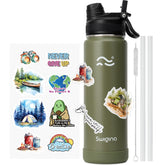 Swigina 2-in-1 lid bottle showing versatile sipping for on the go