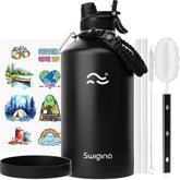 Swigina bottle with 2-in-1 lid for straw sipping and wide-mouth drinks on the go