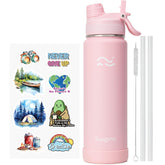 Swigina bottle with 2-in-1 lid, showing sip and wide-mouth options for on-the-go use.