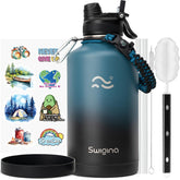 Swigina 64oz insulated bottle demonstrating generous capacity for day-long hydration.