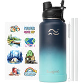Swigina bottle with 2-in-1 lid showing versatile sipping options for gym or travel