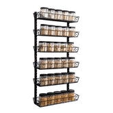 SWOMMOLY 6-tier wall mount spice rack demonstrates compact kitchen organization.