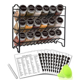 SWOMMOLY spice rack 3-tier with 18 jars for neat kitchen organization