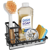 SWTYMIKI sink caddy with brush holder keeps brushes organized on the counter.