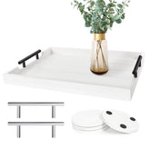 SXNOWS coffee table tray white center view enhances living room organization