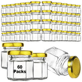 Syntic 60pc mini glass containers with airtight lids for organized storage and gifting.