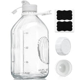 Syntic 2qt glass bottle front view for fresh almond milk storage.