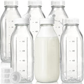 Syntic Liter glass bottle with airtight lids keeps beverages fresh and sealed.