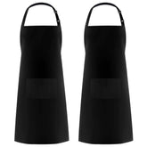 Syntus 2 Pack 100% cotton adjustable bib apron with neck strap for a customizable fit