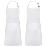 Syntus bib apron waterdrop resistant with front pockets for easy utensil access.