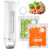 Syntus handheld vacuum sealer on kitchen counter with compact design for fast sealing.