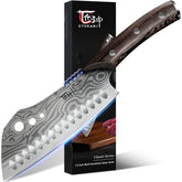 SYOKAMI cleaver knife with herb stripper in action for quick herb prep