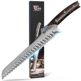 SYOKAMI offset bread knife with raised handle for safe, clean slicing.