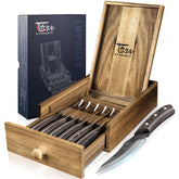 SYOKAMI steak knives set with drawer organizer for organized kitchen storage