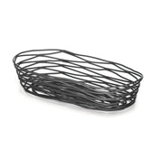 TableCraft BK11709 oblong basket for bread serving with durable black finish