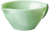 TableCraft Jadeite mixing bowl with handle for easy transport and pouring
