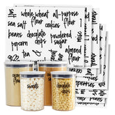 Talented Kitchen pantry labels on jars enable quick item identification.
