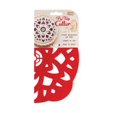 Talisman Designs Pie Top Cutter in red front view showing decorative crust capability