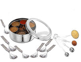 Taluka spice dabba with seven compartments keeps spices organized and accessible.