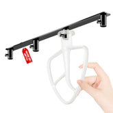 Tanggiteck 4-hook stand mixer attachment holder keeps attachments organized and accessible.
