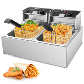 TANGME commercial deep fryer with dual baskets for efficient frying