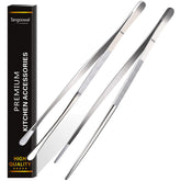 Tangoowal 2 Pcs 12-Inch Fine Tweezer Tongs pack for precise lifting.