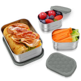 Tanjiae 3Cup1Cup lunch set assembled, durable stainless steel box for school and daycare.