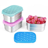 Tanjiae Snack Pro 1Cup container close-up highlighting durable stainless steel for kids' snacks.