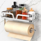 Taozun wall mount paper towel holder with shelf keeps essentials within easy reach