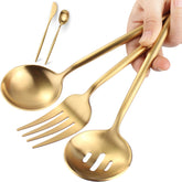 Targzier gold serving fork, durable stainless steel for elegant buffets