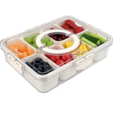 TAROSE Snackle Box with 8 compartments keeps snacks neatly separated.