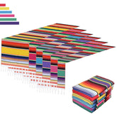 Tartaglia six-pack Mexican table runners in rainbow hues for festive table décor.