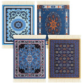 Tatuo rug coaster set with oriental design for square tables; surface protection