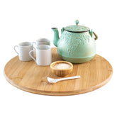 TB Home Lazy Susan spices on a bamboo turntable for easy access