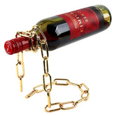 TBWHL floating wine bottle holder in gold showing mid-air display