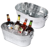 tchrules galvanized tub beverage two-pack ready for easy party setup and chilling.