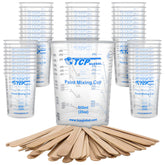 TCP Global 20oz graduated mixing cups with clear ml marks for precise painting and resin work.