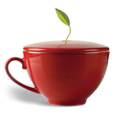 Tea Forte Cafe Cup Ruby Red porcelain with lid for an elegant tea ritual