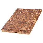 Teakhaus carving board extralarge top view shows sturdy end grain for precise cuts.