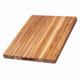Teakhaus extra-large cutting board front view with sturdy grip handles for easy slicing.