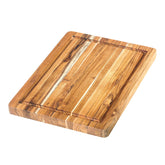Teakhaus small cutting board with juice groove for mess-free slicing