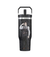 Team Liquid Demon Slayer Muzan tumbler front view for on-the-go hydration.