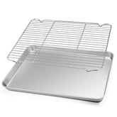 TeamFar baking sheet with rack set ready for even browning and easy serving.