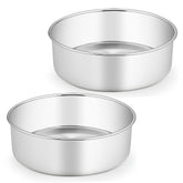TeamFar 8.5-inch round cake pan with deep walls for tall layered cakes.