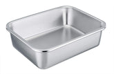 TeamFar rectangular pan top view in stainless steel for versatile baking.