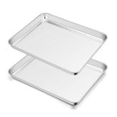 TeamFar toaster oven pan set with mirrored finish reduces sticking during baking.