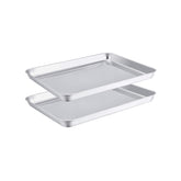 TeamFar toaster oven pans 2-pack with mirror finish for easy cleanup.