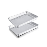 TeamFar toaster oven pans compact stainless steel trays for everyday baking