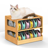Teamkio can organizer front view with bamboo, showcasing sturdy stackable pantry design